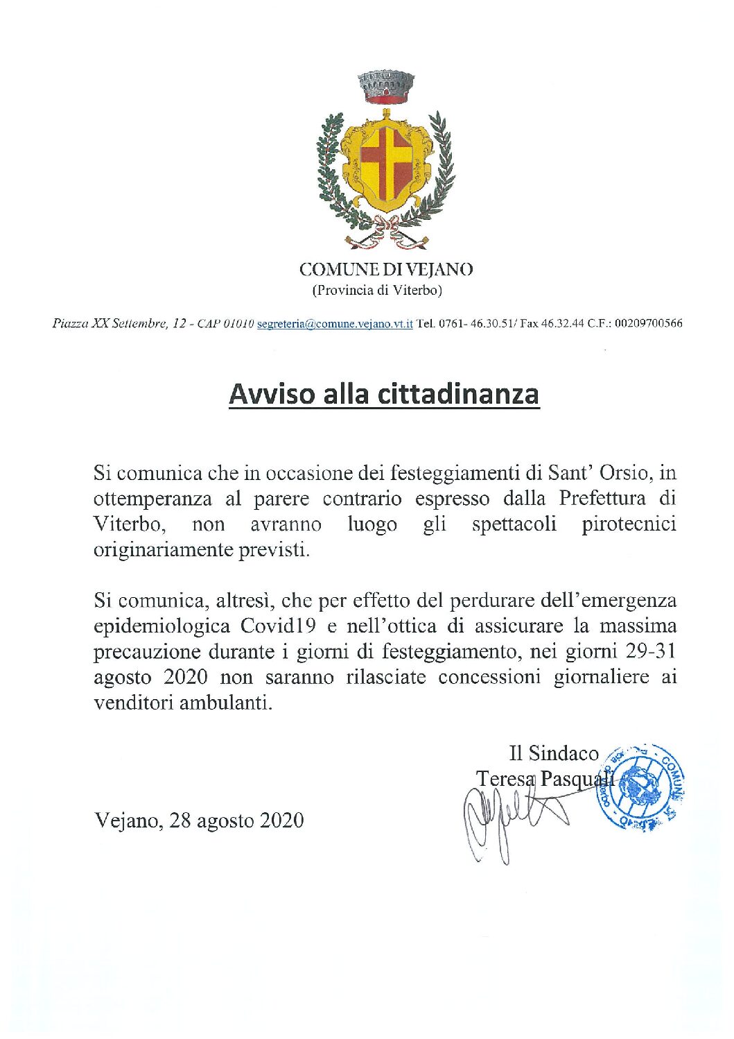 Fuochi Pirotecnici S. Orsio 2020.