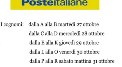 Poste Italiane: giorni di pagamento pensioni mese di novembre