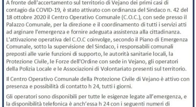 Attivazione Centro Operativo Comunale (C.O.C.) Vejano