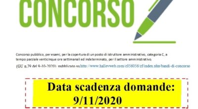 AVVISO: scadenza bando concorso