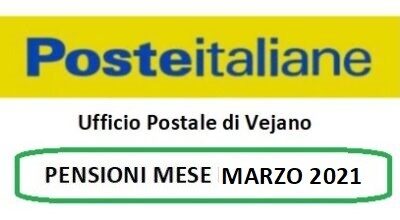 Poste Italiane: PENSIONI MESE MARZO 2021
