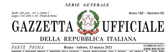 G.U. Serie Generale, n. 62 del 13 marzo 2021