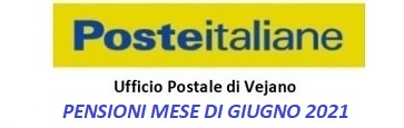 PAGAMENTO PENSIONI MESE GIUGNO 2021