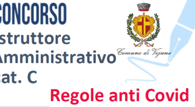Concorso ISTRUTTORE AMMINISTR. Cat.C – Aggiornamento Protocollo anti COVID19