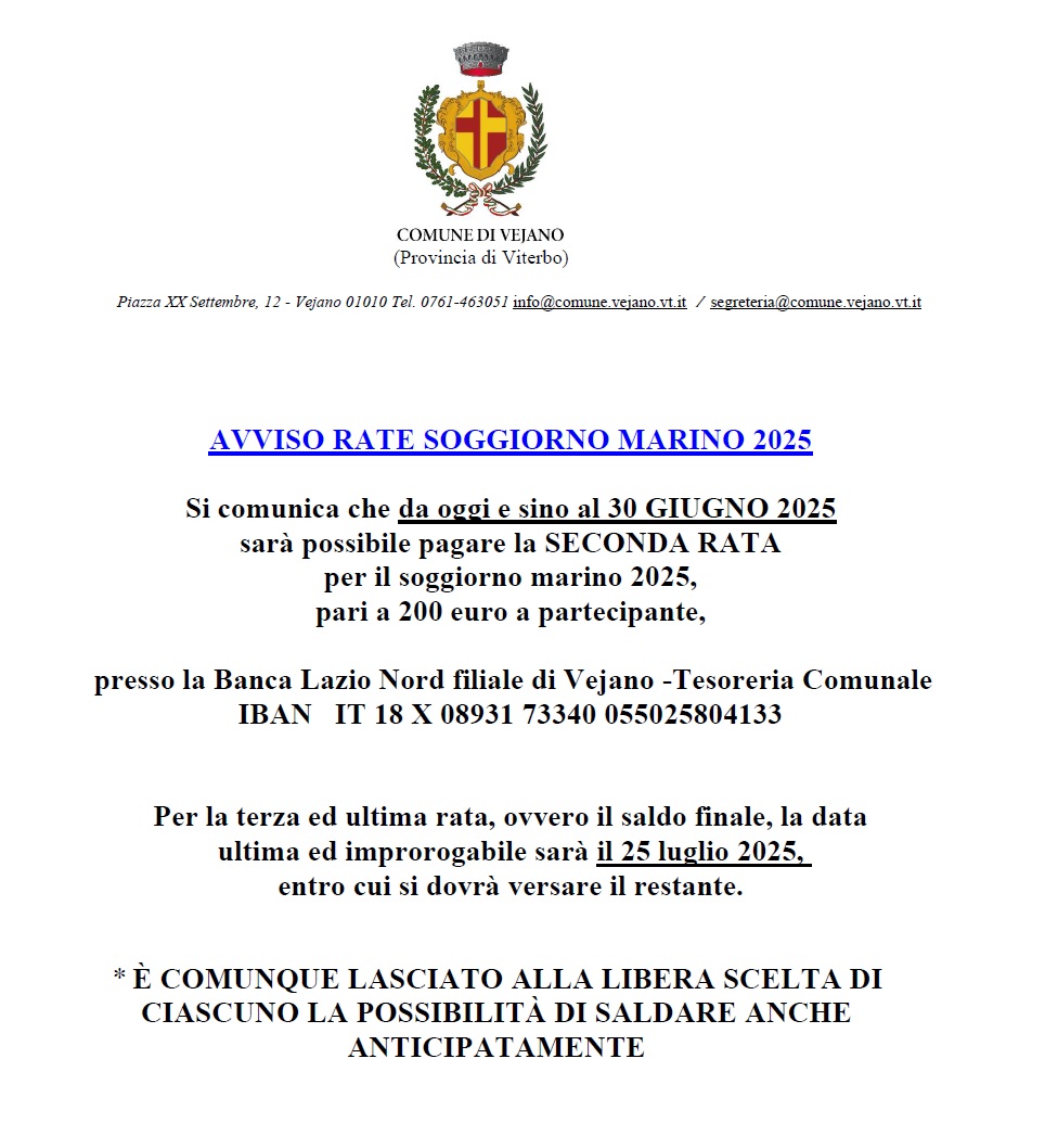 rate mare 2025 avviso di maggio