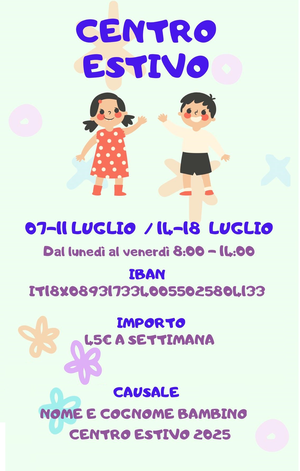 centro estivo bambini 2025
